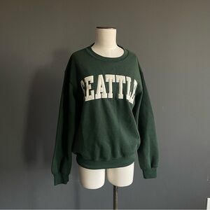 New York Popular Seattle Forest Green Collegiate Sweatshirt Academia Preppy Nerd